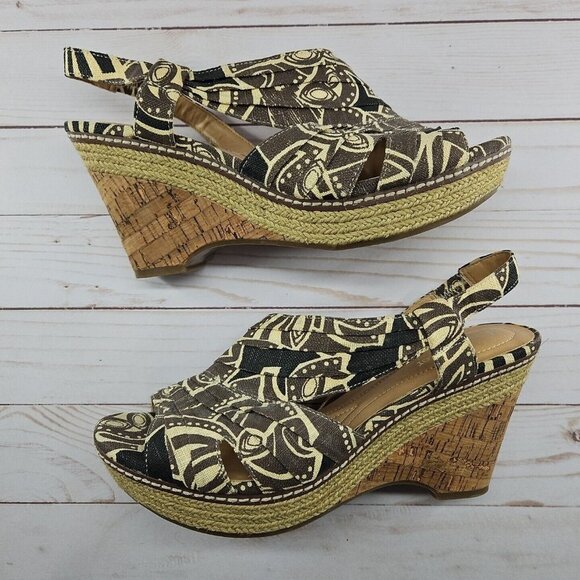 Naturalizer N5 Womens Size 10W Brown Lulianna Peep Toe Wedge Comfort Sandal Shoe - Picture 3 of 9